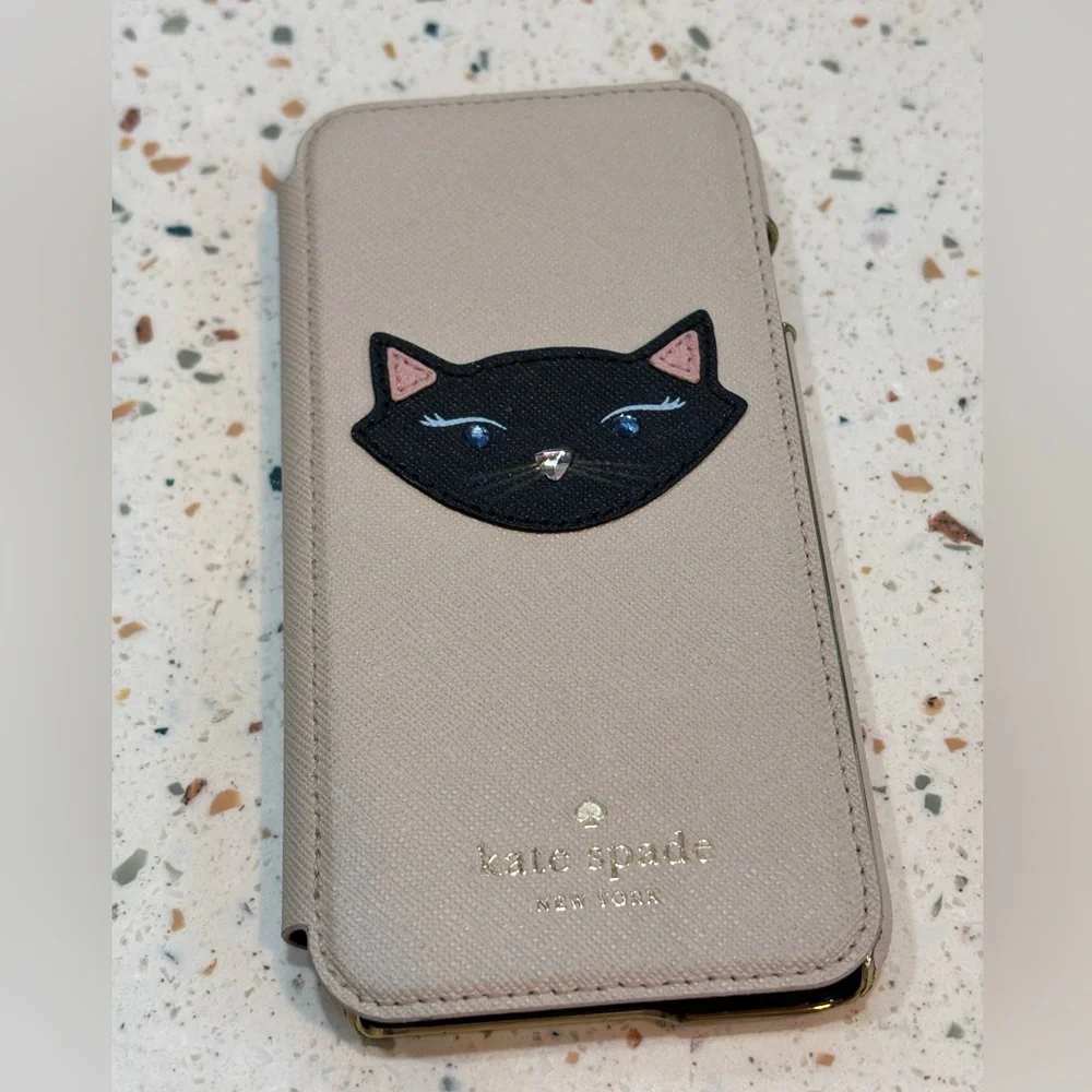 Kate Spade Black Cat Face Phone‎ Case iPhone 6 / 6s / 7 / 8 series
